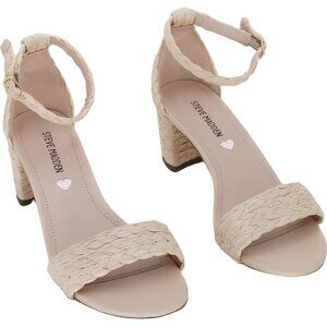 Steve Madden Girls J-Carrson Raffia Block Heel Dress Size 4 Kids